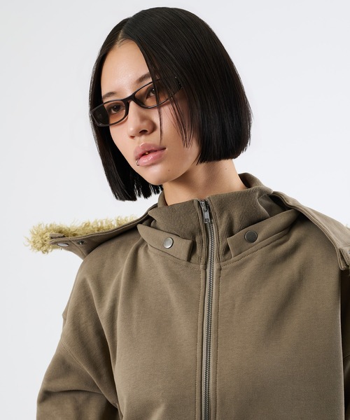 FTW（エフティダブリュー）の「3WAY FUR REMOVAL ZIP HOODIE（パーカー・レディース・チャコールグレー/ライトグリーン・LARGE/MEDIUM/SMALL）」の8枚目の写真