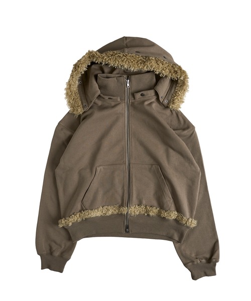 FTW（エフティダブリュー）の「3WAY FUR REMOVAL ZIP HOODIE（パーカー・レディース・チャコールグレー/ライトグリーン・LARGE/MEDIUM/SMALL）」の16枚目の写真