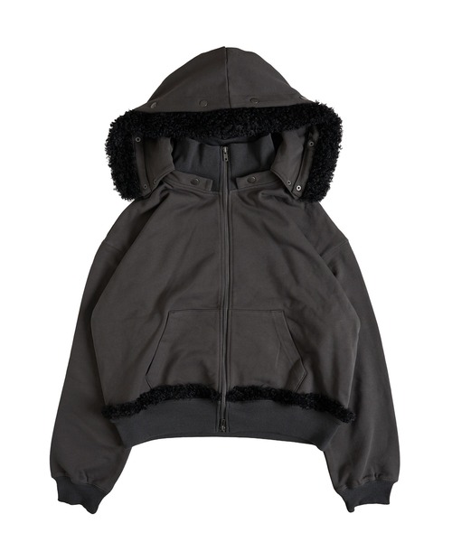 FTW（エフティダブリュー）の「3WAY FUR REMOVAL ZIP HOODIE（パーカー・レディース・チャコールグレー/ライトグリーン・LARGE/MEDIUM/SMALL）」の14枚目の写真