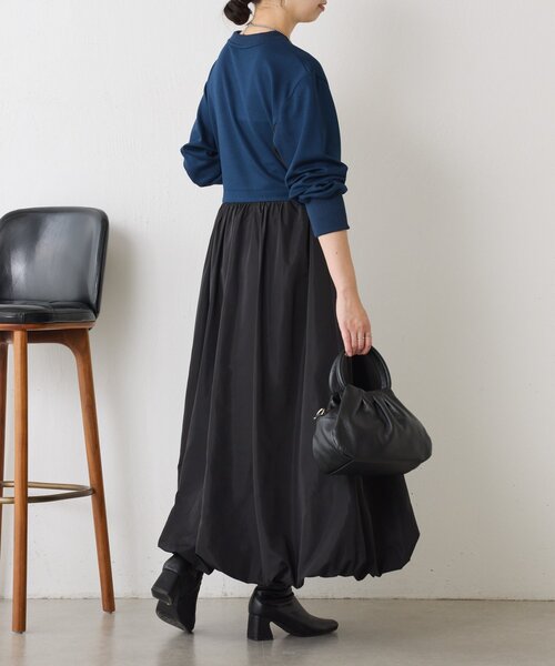 Jena espace merveilleux（ジェナ　エスパスメルヴェイユ）の「ダンボール切替バルーンワンピース（ワンピース・レディース・グレー/ネイビー・FREE）」の10枚目の写真