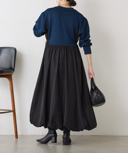 Jena espace merveilleux（ジェナ　エスパスメルヴェイユ）の「ダンボール切替バルーンワンピース（ワンピース・レディース・グレー/ネイビー・FREE）」の11枚目の写真