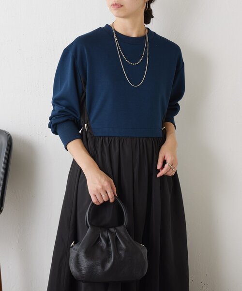 Jena espace merveilleux（ジェナ　エスパスメルヴェイユ）の「ダンボール切替バルーンワンピース（ワンピース・レディース・グレー/ネイビー・FREE）」の12枚目の写真