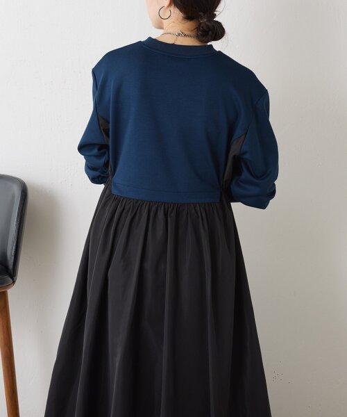 Jena espace merveilleux（ジェナ　エスパスメルヴェイユ）の「ダンボール切替バルーンワンピース（ワンピース・レディース・グレー/ネイビー・FREE）」の14枚目の写真