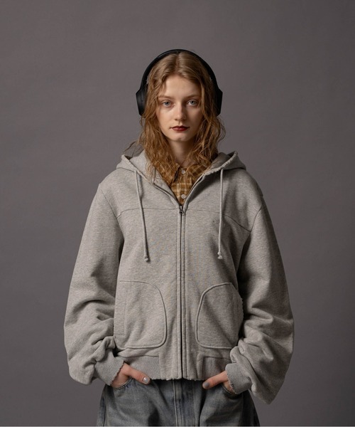 Cut-off Short Zip Hoodie - カットオフショートジップパーカー