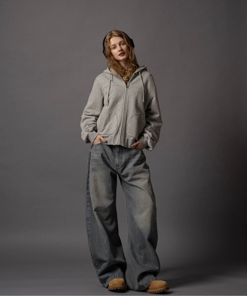 Cut-off Short Zip Hoodie - カットオフショートジップパーカー