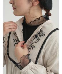 Samansa Mos2 | ドットチュール切り替えカットソー(Tシャツ/カットソー)