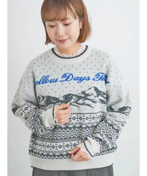 Samansa Mos2（サマンサ モスモス）の「ドットチュール切り替えカットソー（Tシャツ/カットソー・レディース・ブラック/グレー/オフホワイト・F）」の7枚目の写真