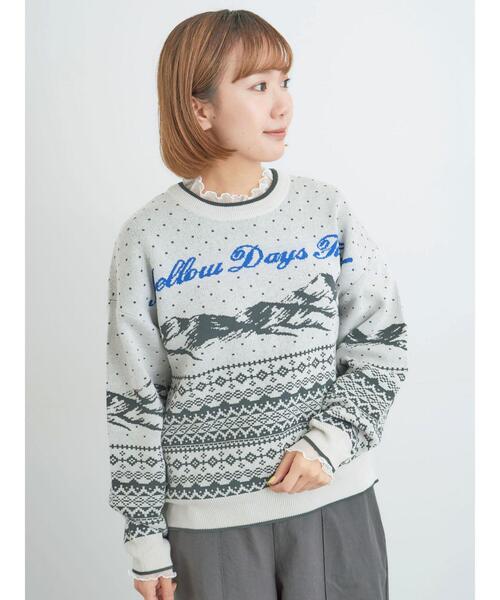 Samansa Mos2（サマンサ モスモス）の「ドットチュール切り替えカットソー（Tシャツ/カットソー・レディース・ブラック/グレー/オフホワイト・F）」の8枚目の写真