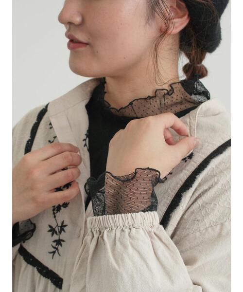 Samansa Mos2（サマンサ モスモス）の「ドットチュール切り替えカットソー（Tシャツ/カットソー・レディース・ブラック/グレー/オフホワイト・F）」の10枚目の写真