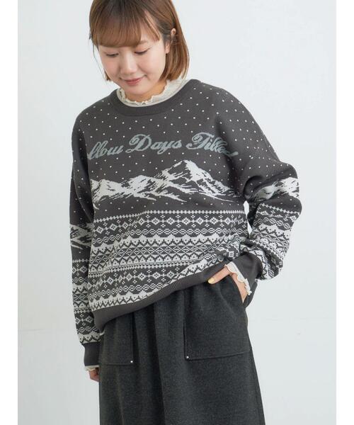 Samansa Mos2（サマンサ モスモス）の「ドットチュール切り替えカットソー（Tシャツ/カットソー・レディース・ブラック/グレー/オフホワイト・F）」の17枚目の写真