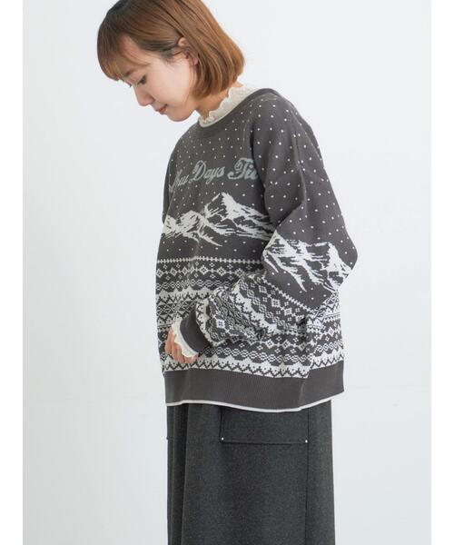 Samansa Mos2（サマンサ モスモス）の「ドットチュール切り替えカットソー（Tシャツ/カットソー・レディース・ブラック/グレー/オフホワイト・F）」の18枚目の写真