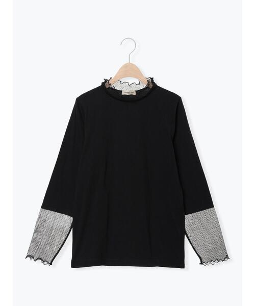 Samansa Mos2（サマンサ モスモス）の「ドットチュール切り替えカットソー（Tシャツ/カットソー・レディース・ブラック/グレー/オフホワイト・F）」の22枚目の写真