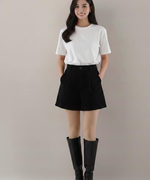 gossip!ロサンゼルス(ゴシップロサンゼルス)の「フロントタック コーデュロイショートパンツ(その他パンツ・レディース・ブラウン/ブラック・M/L)」の8枚目の写真