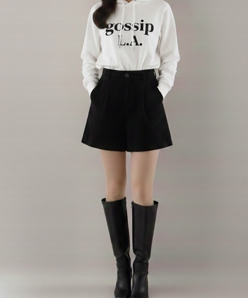 gossip!ロサンゼルス(ゴシップロサンゼルス)の「フロントタック コーデュロイショートパンツ(その他パンツ・レディース・ブラウン/ブラック・M/L)」の13枚目の写真