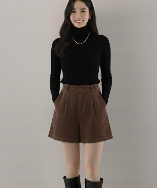 gossip!ロサンゼルス(ゴシップロサンゼルス)の「フロントタック コーデュロイショートパンツ(その他パンツ・レディース・ブラウン/ブラック・M/L)」の17枚目の写真