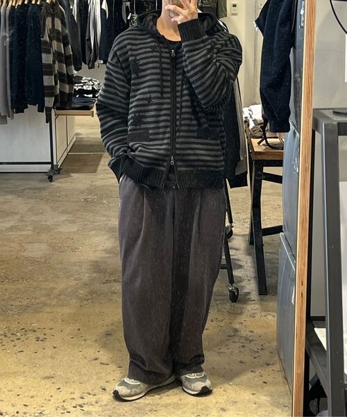 ISTKUNST(イストクンスト)の「STAR STRIPE KNIT HOOD ZIP UP_BLACK(IK2FFMK681A)(パーカー・レディース・ブラック・L/M/S)」の6枚目の写真