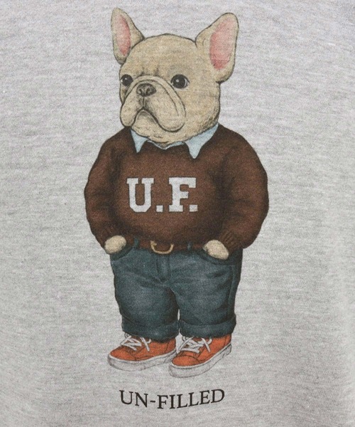 UN-FILLED（アンフィルド）の「msw1842- UF DOG CN SWEAT スウェット（フレンチブルドッグ）(SDUF-2605FBD)（スウェット・メンズ・グレー/ホワイト・XL/L/M）」の20枚目の写真