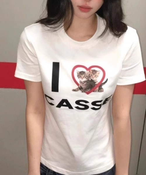 SHEPP（シープ）の「【26年春夏新作】半袖キャットプリントアソートTシャツ（Tシャツ/カットソー・レディース・C/D/E/A/B・M/L）」の6枚目の写真