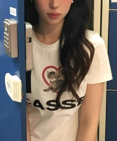 SHEPP（シープ）の「【26年春夏新作】半袖キャットプリントアソートTシャツ（Tシャツ/カットソー・レディース・C/D/E/A/B・M/L）」の12枚目の写真