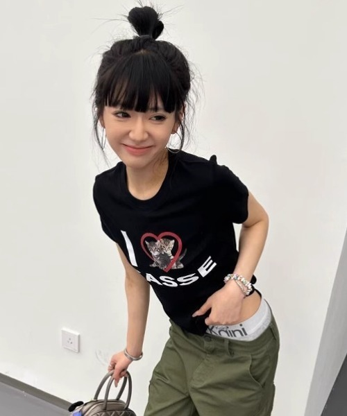 SHEPP（シープ）の「【26年春夏新作】半袖キャットプリントアソートTシャツ（Tシャツ/カットソー・レディース・C/D/E/A/B・M/L）」の13枚目の写真