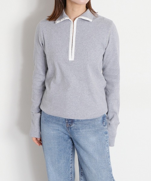 cepo（セポ）の「ヘンリーネックタートルカットソー（Tシャツ/カットソー・レディース・グレー/ブラック/ホワイト系・M）」の3枚目の写真