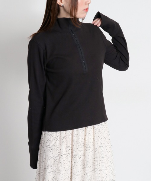 cepo（セポ）の「ヘンリーネックタートルカットソー（Tシャツ/カットソー・レディース・グレー/ブラック/ホワイト系・M）」の12枚目の写真