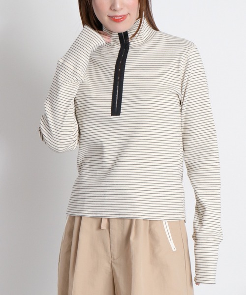 cepo（セポ）の「ヘンリーネックタートルカットソー（Tシャツ/カットソー・レディース・グレー/ブラック/ホワイト系・M）」の20枚目の写真