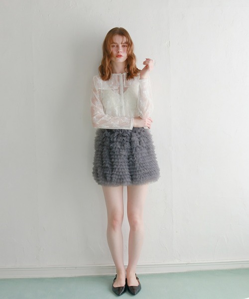 mic by Olu.（ミックバイオルドット）の「＜ ZOZOTOWN限定 ＞ミリーチュールスカート（スカート・レディース・アイボリー/ブラック/グレー・FREE）」の17枚目の写真