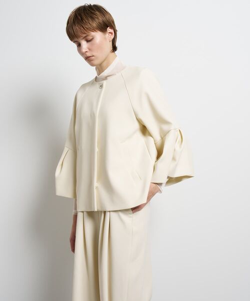 LANVIN en Bleu(ランバンオンブルー)の「ダブルクロスタックスリーブジャケット(テーラードジャケット・レディース・オフホワイト/ブラック・36/38)」の7枚目の写真