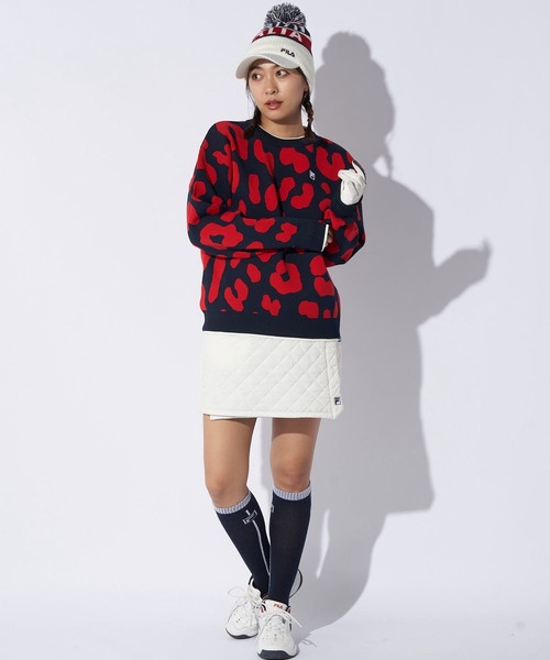 FILA GOLF(フィラゴルフ )の「FILA GOLF フィラゴルフ 中綿 キルト ラップスカート ゴルフウェア(スカート・レディース・オフホワイト/ライトグレー・FREE)」の5枚目の写真