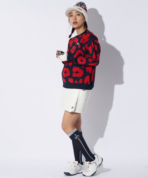 FILA GOLF(フィラゴルフ )の「FILA GOLF フィラゴルフ 中綿 キルト ラップスカート ゴルフウェア(スカート・レディース・オフホワイト/ライトグレー・FREE)」の7枚目の写真