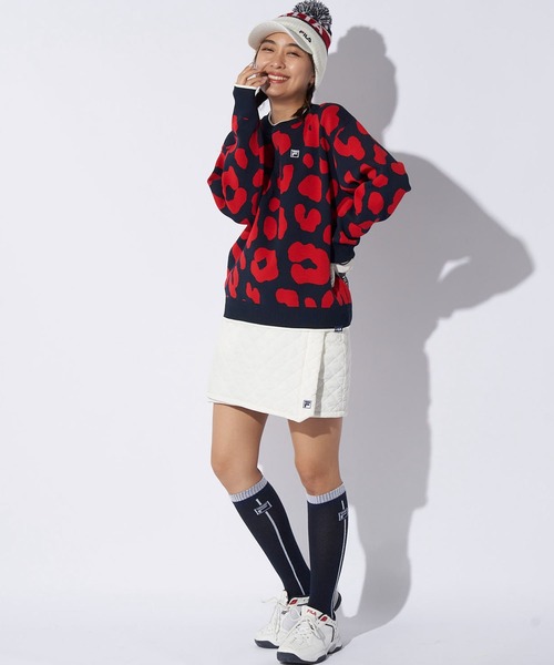 FILA GOLF(フィラゴルフ )の「FILA GOLF フィラゴルフ 中綿 キルト ラップスカート ゴルフウェア(スカート・レディース・オフホワイト/ライトグレー・FREE)」の4枚目の写真