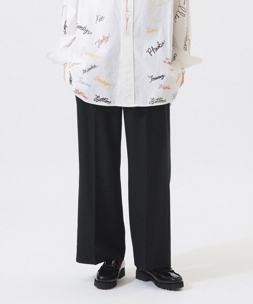 BEAMS BOY（ビームスボーイ）の「ティーダブ ワイド スラックス（スラックス・レディース・ブラック/グレー・2/1）」の2枚目の写真