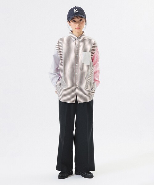 BEAMS BOY（ビームスボーイ）の「ティーダブ ワイド スラックス（スラックス・レディース・ブラック/グレー・2/1）」の3枚目の写真