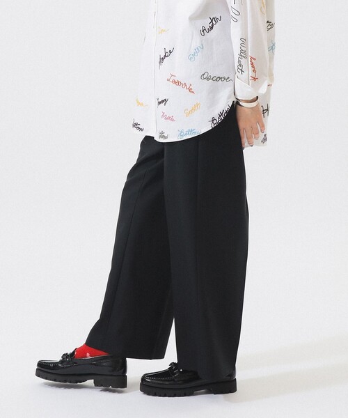 BEAMS BOY（ビームスボーイ）の「ティーダブ ワイド スラックス（スラックス・レディース・ブラック/グレー・2/1）」の5枚目の写真
