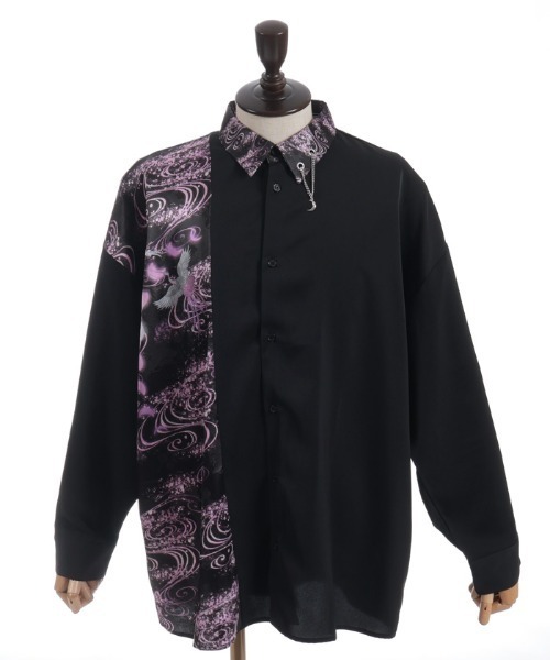 REZEN(リゼン)の「鶴×月プリントシャツ(シャツ/ブラウス・メンズ・レッドパープル/ピンク/ローズ・LARGE/MEDIUM)」の20枚目の写真