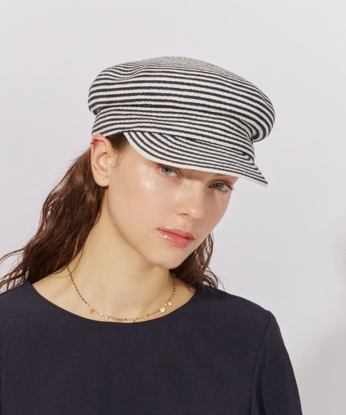 Chapeau d' O（シャポードオー）の「Chapeau d' O  Lame Si_Braid Marine Cas / シャポードオー（キャスケット・レディース・グレー/ブラック/ネイビー/ベージュ・M/57.5cm）」の5枚目の写真