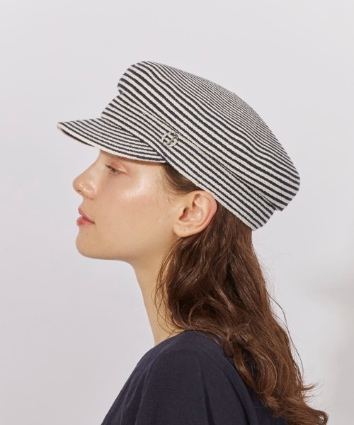 Chapeau d' O（シャポードオー）の「Chapeau d' O  Lame Si_Braid Marine Cas / シャポードオー（キャスケット・レディース・グレー/ブラック/ネイビー/ベージュ・M/57.5cm）」の7枚目の写真