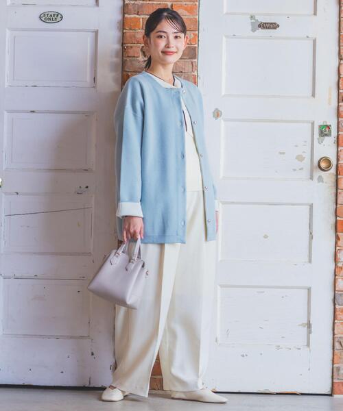 ITS'DEMO（イッツデモ）の「【手洗い可】Wフェイスニットコーディガン（カーディガン/ボレロ・レディース・サックスブルー/ライトグレー/ネイビー/アイボリー・00）」の19枚目の写真