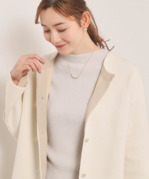 ITS'DEMO（イッツデモ）の「【手洗い可】Wフェイスニットコーディガン（カーディガン/ボレロ・レディース・サックスブルー/ライトグレー/ネイビー/アイボリー・00）」の20枚目の写真