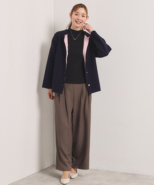 ITS'DEMO（イッツデモ）の「【手洗い可】Wフェイスニットコーディガン（カーディガン/ボレロ・レディース・サックスブルー/ライトグレー/ネイビー/アイボリー・00）」の6枚目の写真