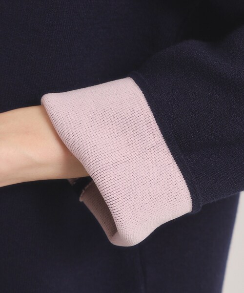 ITS'DEMO（イッツデモ）の「【手洗い可】Wフェイスニットコーディガン（カーディガン/ボレロ・レディース・サックスブルー/ライトグレー/ネイビー/アイボリー・00）」の7枚目の写真