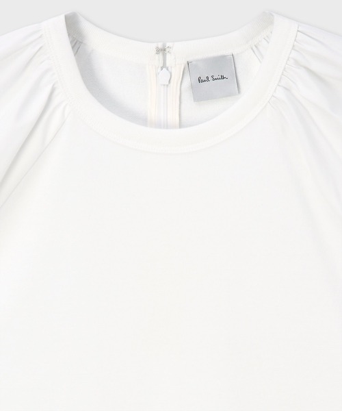 Paul Smith（ポールスミス）の「ウィメンズ フラップスリーブ コンビネーション カットソー / 165120 J281（Tシャツ/カットソー・レディース・ブラック/グレー/オフホワイト・MEDIUM）」の4枚目の写真