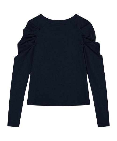 LUVISTRUE（ラヴイズトゥルー）の「EL ROSETTE SHIRRING TEE(NAVY)（Tシャツ/カットソー・レディース・その他・FREE）」の3枚目の写真
