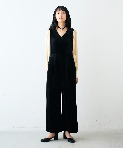 MEDE19F 高山都さんコラボ バイカラーオールインワン〈ブラック