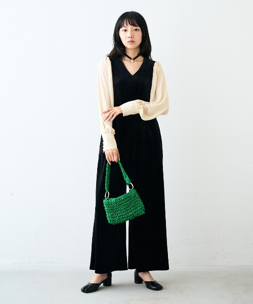 MEDE19F 高山都さんコラボ バイカラーオールインワン〈ブラック
