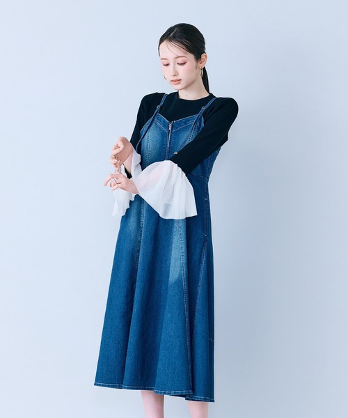 Audie a Muses（オーディアミューズ）の「袖口シアーラッフルリブニット（ニット/セーター・レディース・オフホワイト/ブラック・38/42）」の20枚目の写真