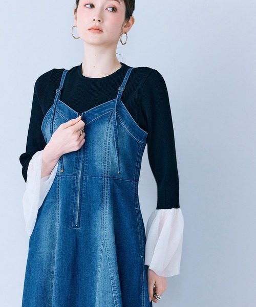 Audie a Muses（オーディアミューズ）の「袖口シアーラッフルリブニット（ニット/セーター・レディース・オフホワイト/ブラック・38/42）」の16枚目の写真