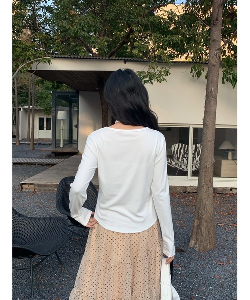 Siel(シエル)の「ネックタイカットソー(Tシャツ/カットソー・レディース・ブラウン/グレー/ホワイト/ブラック・FREE)」の16枚目の写真