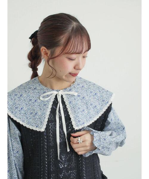 TSUHARU by Samansa Mos2（ツハルバイサマンサモスモス）の「【LIBERTY FABRICS】Katie and Millie柄襟付ワンピース（ワンピース・レディース・ピンク/ブルー・F）」の3枚目の写真
